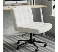 Clevich Criss Cross Chair Sin Brazos, Silla en Cruz Ergonómico, Asiento Ancho para Maquillaje, Oficina en Casa, Estudio, Dormitorio (Sherpa, Blanco)