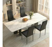 Clevich Juego de 4 sillas de Comedor Impermeables, de Piel sintética, con Respaldo Alto, cómodas, Acolchadas, para Comedor, Sala de Estar o alojamiento para Estudiantes, 120 kg, Color Negro