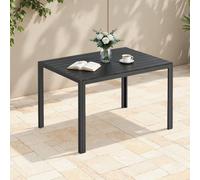 Clevich Mesa de jardín Resistente a la Intemperie, 110 x 70 cm, Mesa de Comedor al Aire Libre, Mesa de balcón WPC, Marco de Aluminio, Muebles de jardín Resistentes a la Intemperie, Mesa Cuadrada de