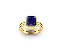 CLEVIO Anillo ajustable de oro Neelam de zafiro azul natural de calidad Aaa+ de laboratorio de 3,50 quilates de 4,00 ratti - B0BSTZH4MRNAMZ, S, Gema