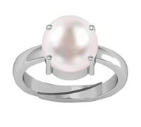 CLEVIO Anillo ajustable Panchhdhaatu/Ashtadhatu de 4,25 ratti / 3,55 quilates con perla natural original certificado Moti - B0DL6F3XMRNAMZ, S, Gema