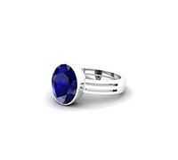 CLEVIO Anillo de piedra preciosa ajustable de zafiro azul natural de calidad Aaa+ de 11,25 quilates para mujeres y hombres (certificado) -B0BWNKXNMRNAMZ, S, Gema