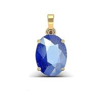 CLEVIO Colgante chapado en oro de zafiro azul original de 9,61 quilates con colgante de piedra Panchdhatu Neelam para hombres y mujeres por laboratorio certificado-B0CTHBRTMRNAMZ, S, Gema