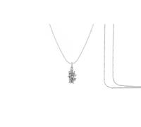 Clevio978-1 - Colgante de cadena de plata de ley (92,5% de pureza) de la diosa Mansa Devi Ji (colgante con cadena de cuerda) para hombres y mujeres de plata pura Shaktipeeth para buena salud y riqueza