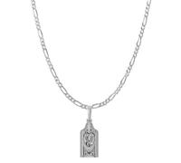 Clevio978-1 - Colgante de plata de ley (92,5% de pureza) con cadena de Dios Tirupati Bala Ji (colgante con cadena Figaro) para hombres y mujeres, plata pura, medallón Bala Ji para buena salud y