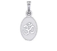 Clevio978-1 - Colgante espiritual OM de plata de ley (92,5% de pureza) para hombres y mujeres, medallón religioso OM para buena salud y riqueza, plata