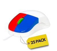 Clevy Ratón para niños, diseño ergonómico para jóvenes aprendices, paquete de 25 ratones
