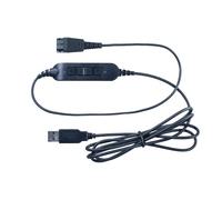 Cleyver Cable Cleyver USB80 Adaptador QD - USB para conectar auriculares a un PC. Con control remoto incorporado
