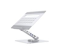 Cleyver Cleyver soporte para portátil HUB Soporte ajustable con hub USB-C de 7 puertos, carga 100W y giro 360° para mejorar tu confort y productividad.
