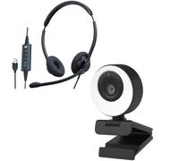 Cleyver Cleyver webcam USB + ODHC65 USB Duo El pack audiovisual de la "oficina" para los empleados individuales