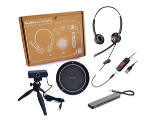 Cleyver Pack Flextool: Versión con auriculares USB Todo en una caja: Flexibilidad para sus reuniones, sus videoconferencias con la mejor tecnología