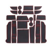 CLFJWZ Alfombrilla Antideslizante Almohadilla A Prueba De Polvo con Ranura para Puerta Alfombrilla De Goma Caja De Almacenamiento Pegatina Interior para Ford para Mustang para Mach-E 2022 2023(Rojo)