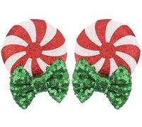 CLGIFT Minnie Ears - Diadema flexible con diseño de orejas de menta, diadema flexible con lentejuelas en ambos lados, perfecta para Halloween, Navidad, cumpleaños