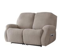 CLGTY Funda Sillon Relax reclinable 1 Plaza Elástica Spandex Fabric, 6-Piezas Funda Sillon Relax reclinable con Bolsillo Fundas de Sillón para Niños Mascotas-Caqui-2 Plaza