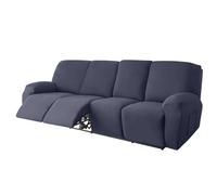 CLGTY Poliéster 10-Piezas Funda Sillon Relax reclinable 4 Plaza, Elástica Suave Funda Sillon Relax reclinable con Bolsillo Fundas de Sillón para Niños Mascotas Gatos Perros-Azul Marino-4 Plaza