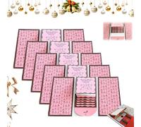 clhjinruoliu Folleto de tarjetas, folleto de sobres de Navidad para dinero en efectivo, funda para tarjetas de dinero sorpresa de Navidad, folleto de tarjetas de cascada hecho a mano, rosa, 5 piezas