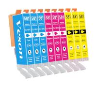 CLI-581 XXLCartuchos de Tinta (3 Cian 3 Magenta 3 Amarillo) Compatible con Canon 581 para Canon Pixma TR8550 TR8500 TS9551C TS9551 TS9550 TS8350 TS8251 TS8150 TR7550 TS6150 TS6350 TS6250 TS6151 TS705