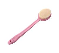 Clicitina Cepillo de ducha de baño para el cuerpo, cepillo de cerdas naturales con mango largo, cepillo de lavado para limpiar el abrazo de la espalda SGe96 (rosa, talla única)