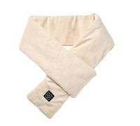 Clicitina Rejilla impresa bufanda térmica invierno bufanda caliente bufanda eléctrica de tres velocidades, regulación por USB, calefacción cervical, cojín calefactor JFn142 (beige, talla única)