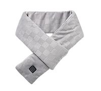 Clicitina Rejilla impresa bufanda térmica invierno bufanda caliente bufanda eléctrica de tres velocidades, regulación USB, calefacción cervical, cojín calefactor JFn142 (gris, talla única)