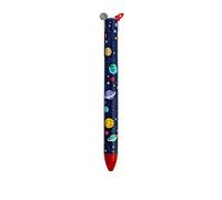 Legami Click&Clack - Bolígrafo de dos colores, 1,2 x 14 cm, bolígrafo con tema espacial, tinta roja y azul, diámetro de la punta 1,0 mm, trazo preciso, plástico, 1 unidad