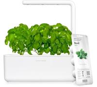 Click & Grow Smart Garden 3 Cápsulas. Iluminación y Riego Automáticos | Huerto Inteligente de Interior. Kit Completo con 3 Cápsulas de Albahaca Incluidas. Hidropónica Simplificada. Blanco