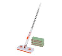 Click Mop - Mopa sin esfuerzo | Fregona de limpieza ajustable con 4 piezas de paños reutilizables, limpiador de superficies sin contacto para barrer y limpiar suelos para el hogar, cocina, salón