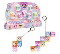 CLICKEEZ - Serie 3 Bubble Pops - Pack 12 Teclas Kawaii para Clicar y Conectar - 2 Llaveros, Sonido Pop y Nueva Forma - Efecto ASMR - 70 Personajes Coleccionables - Juguete Fidget Desde 6 Años
