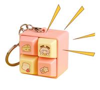 Clicker Fidget Toy, Four-Square Grid, 1.69x1.69x1.57 Inch Keyboard Key Chain, Funny Accessories, Play Supplies, Best Usage Accessory for Kids Girls Boys Luggage Bags Wallet Handbag Backpack and Desk