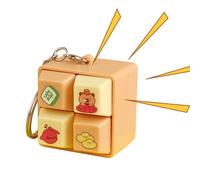 Clicker Fidget Toy, Four-Square Grid, 1.69x1.69x1.57 Inch Keyboard Key Chain, Funny Accessories, Play Supplies, Best Usage Accessory for Kids Girls Boys Luggage Bags Wallet Handbag Backpack and Desk