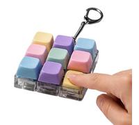 Clicker Fidget Toy Keychain, Mini Keyring Stress Relief Clicker, Portable Bag Charm with Tactile Press Design, Home Use Set, Travel Relax Kit, Fidget for Men Women Teens Kids Work School Focus