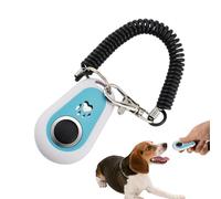 Clicker para adiestramiento de perros - Herramienta de entrenamiento para cachorros de dos colores, soporte de comportamiento con banda para la muñeca, diseño ovalado para razas de perros pequeñas
