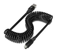 clickfish Paquete de cable Lightning en Espiral, Cable corto de USB a Lightning Certificado Carplay y MFi, Espiral Cable Datos iPhone Carplay Retráctil con transmisión para iPhone/iPad/iPod