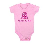 Clickink Body bebé Yo soy tu hija. Regalo bebé. Regalos para bebés. Regalo divertido. Regalo original. Body bebé friki. Manga corta. (Rosa, 3 meses)