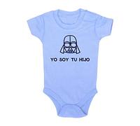 Clickink Body bebé Yo soy tu hijo. Regalo bebé. Regalos para bebés. Regalo divertido. Regalo original. Body bebé friki. Manga corta. (Azul, 6 meses)