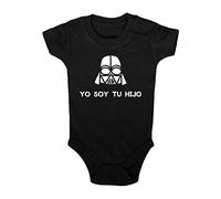 Clickink Body bebé Yo soy tu hijo. Regalo bebé. Regalos para bebés. Regalo divertido. Regalo original. Body bebé friki. Manga corta. (Negro, 6 meses)