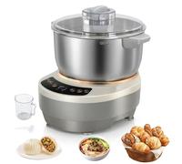 Clickovia Máquina de masa de pizza de acero inoxidable 304 de 200 W, 7 L, para hornear, amasadora de masa con función de fermentación termostática (25 - 38 °C), amasadora para hornear