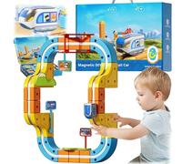 Clickrail Electric Train Set Flexible Race Track, 175pcs 3D High-Speed Rail Tracks, Electric Trains Sets For Kids, Gravity Defying Embedded Layouts, Birthday Christmas Educational Toy (88PCS+3car)