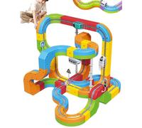 Clickrail Electric Train Set Flexible Race Track - 55/69/101Pcs Magic Rail Block con Diseños 3D Defying por Gravedad, Bloques Magnéticos Y Tren Motorizado, Juguetes para Niños (101PCS)