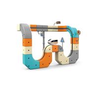 Clickrail Electric Train Set Flexible Race Track - Cube Track Block Tren con diseños 3D defying por gravedad, bloques de riel de engranajes y tren motorizado, juguetes para niños 66/83/124 piezas (66