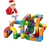 Clickrail Juego de Tren de carriles mágicos eléctricos, Bloque de Carril mágico, Tren magnético para Coche, Kit de Pista de trens magnético para niños, diseños 3D antigravedad (118)