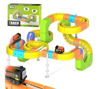 Clickrail Juego de Tren de carriles mágicos eléctricos magnéticos para Coche, Kit de Pista de Tren magnético para niños, Bloques de rieles mágicos, diseños 3D antigravedad (167 Unidades)