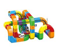 Clickrail Juego De Tren Eléctrico, Diseños Integrados 3D Que Desafían La Gravedad Y Coche Motorizado, Juego De Pistas Magnéticas Flexibles para Coche De Carreras, para Fiesta De Cumpleaños De 121PCS