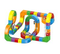 Clickrail Juego De Tren Eléctrico, Diseños Integrados 3D Que Desafían La Gravedad Y Coche Motorizado, Juego De Pistas Magnéticas Flexibles para Coche De Carreras, para Fiesta De Cumpleaños De N 83PCS