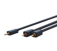 Clicktronic 1m mp3 adapter cable de audio 3,5mm 2 x rca azul, oro