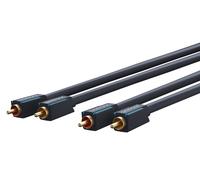 Clicktronic 1m stereo audio cable de audio 2 x rca azul