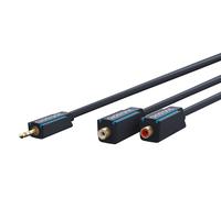 Clicktronic 3.5mm-2x rca, 0.1m cable de audio 0,1 m 3,5mm 2 x rca azul