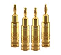 Clicktronic Adaptador certificado conector de terminal Tipo banana/Horquilla para cable Forma de plátano / 6,0 mm/SimpleLock/con aislante para altavoz/Metal Dorado