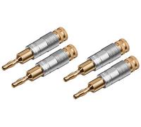 Clicktronic Adaptador certificado conector de terminal Tipo banana/Horquilla para cable Forma de plátano / 6,0 mm/SimpleLock/con aislante para altavoz/Metal Dorado