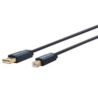 Clicktronic Cable certificado adaptador USB-A a USB-B 2.0 / 4K@30Hz / Alta Velocidad 480 Mbits / Compatible con FreeSync y G-Sync, Gaming, UHD TV, Pantalla, Monitor / 3 M